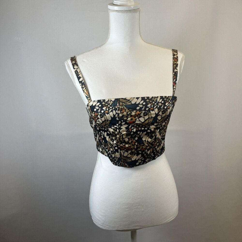 Wildfang Empower Adjustable 6-Way Corset Butterfly Print NWT
